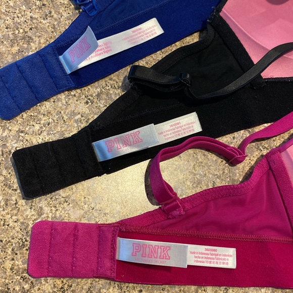 🔥Flash Sale🔥 3 Pink Victoria’s Secret Bras 36D Pink Blue and Black - Picture 6 of 17